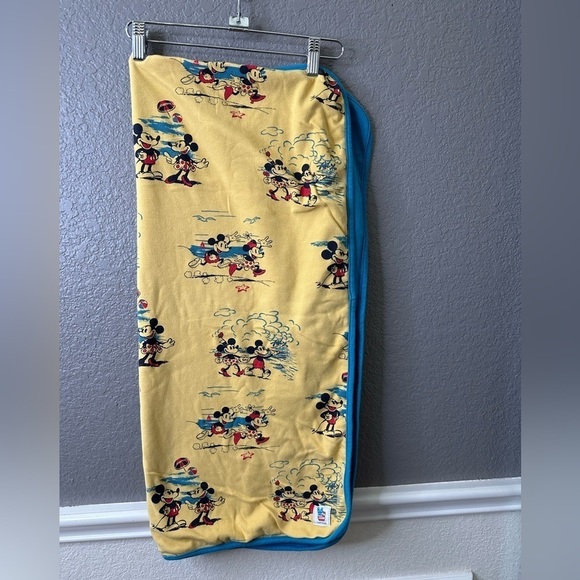 Disney x Junk Food Baby Blanket Mickey Mouse Minnie Crib Blanket Yellow Blue - Picture 1 of 5
